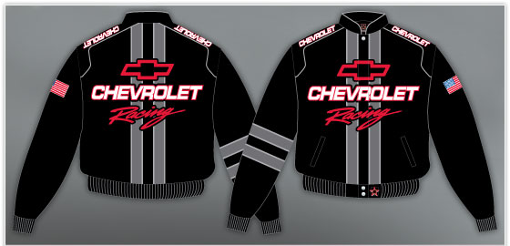 Manteau chevrolet racing ray&eacute; cours&eacute; stripe camaross chevelle